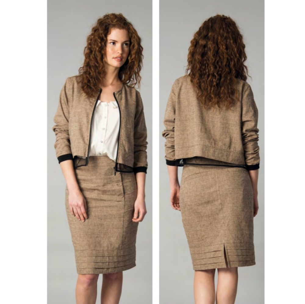 Skunkfunk Basilia Linen Bomber Jacket Size Medium Tan